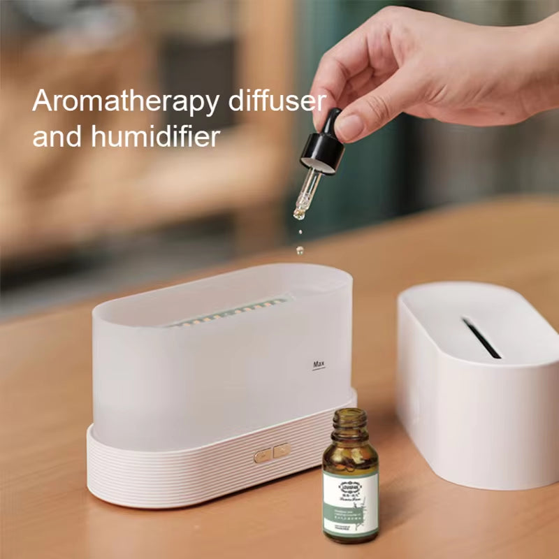 Transform Your Space with the Aroma Diffuser Air Humidifier - Ultrasonic Cool Mist Maker & LED Flame Lamp!